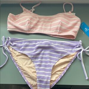 Cupshe Pink and Purple Textured Bikini Set